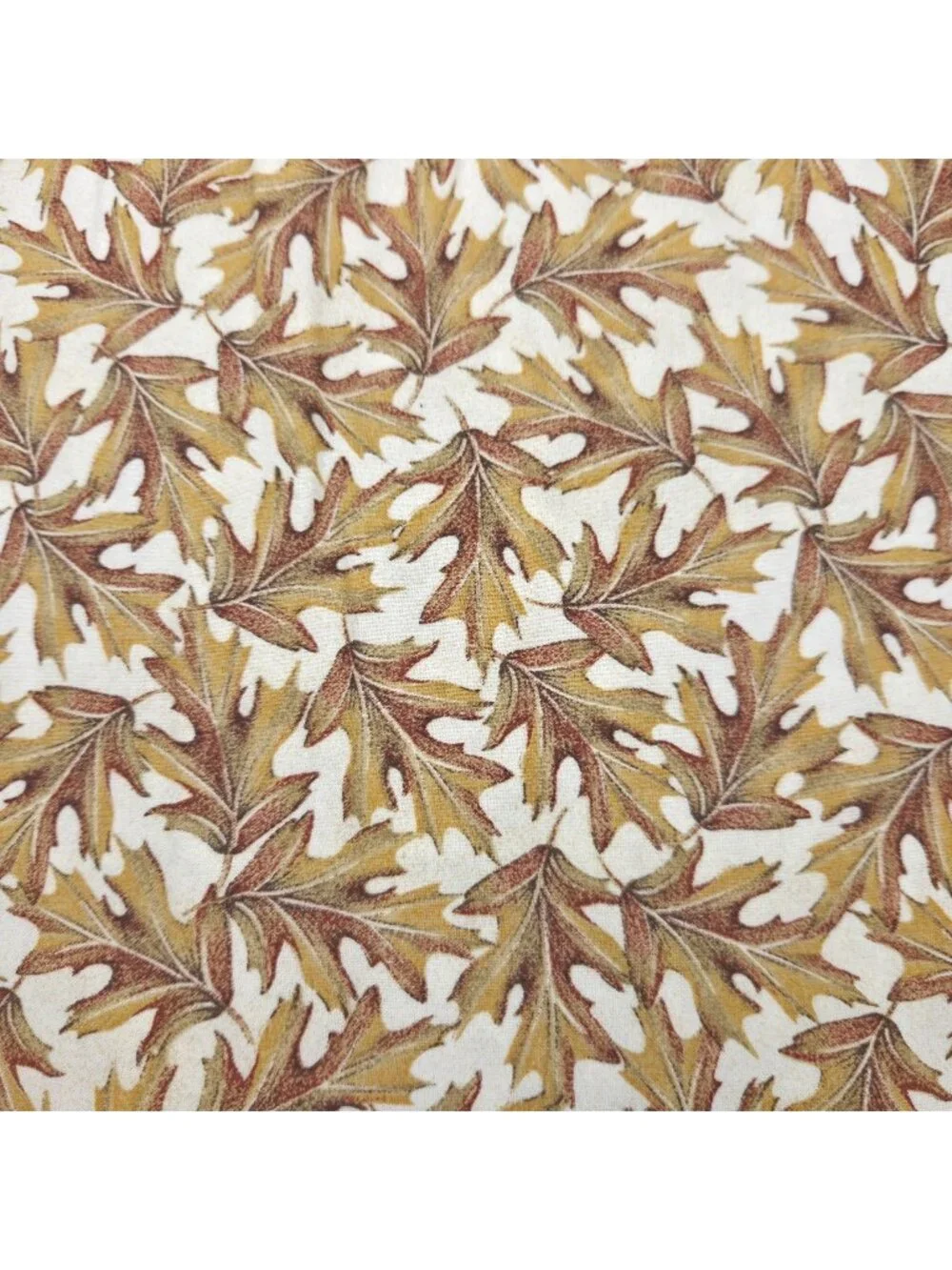 Vtg Oakhurst Textiles Leaves of Autumn Cotton Fabric 3 Yds Continuous Fall OOP